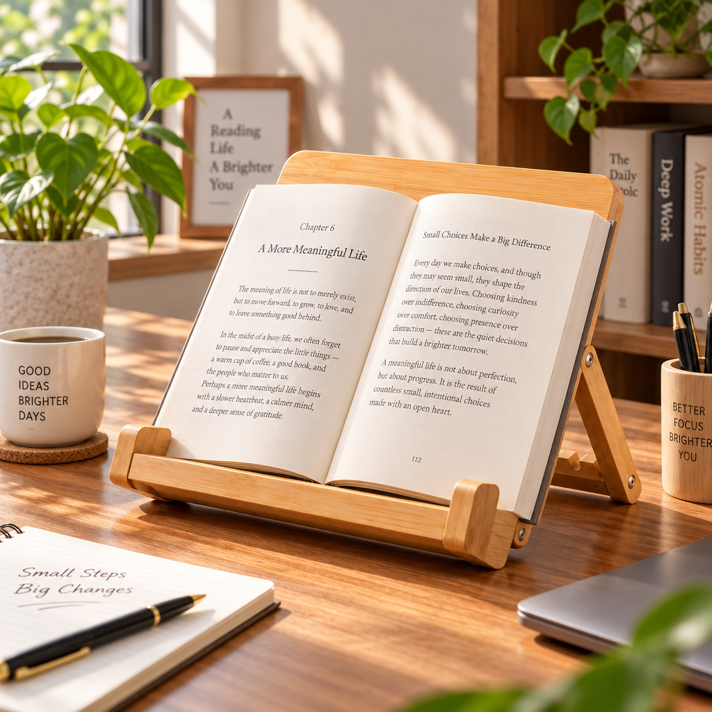 Foldable Bamboo Book Stand - In-room use