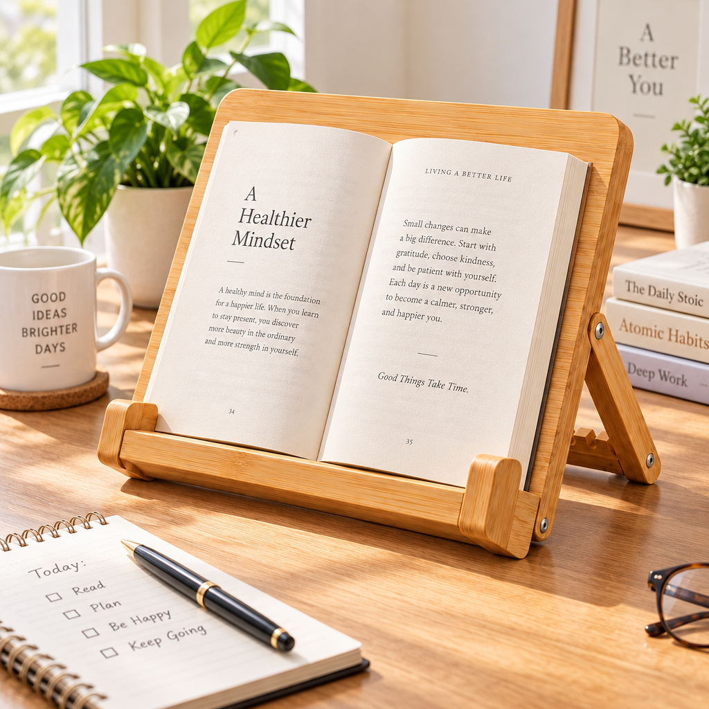 Foldable Bamboo Book Stand - Color options