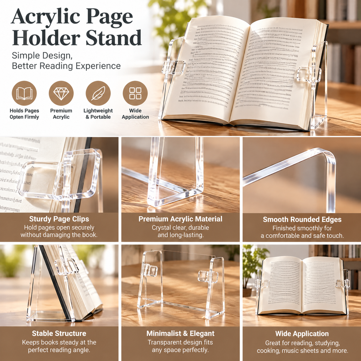 Acrylic Page Holder Stand - Product details