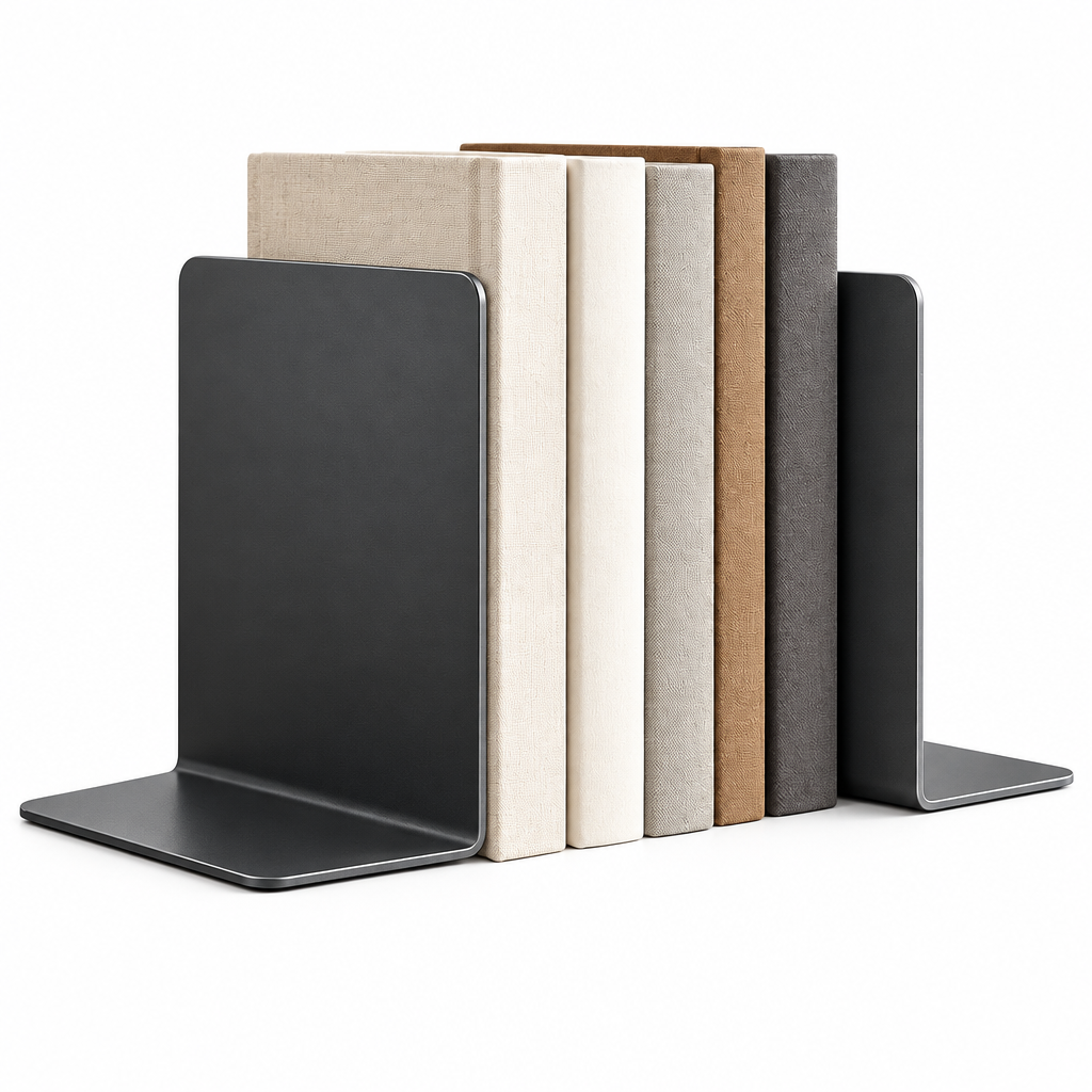 Minimal Metal Bookends - White background