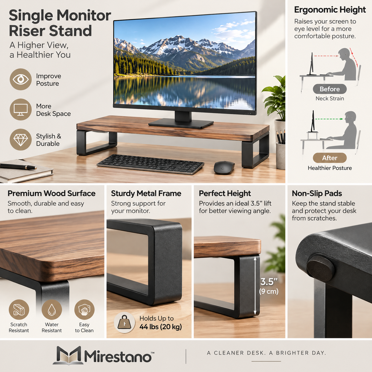 Single Monitor Riser Stand - Product details