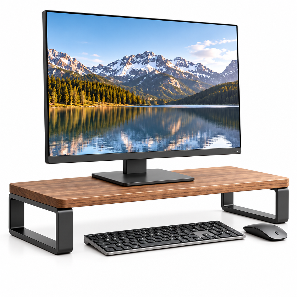 Single Monitor Riser Stand - White background