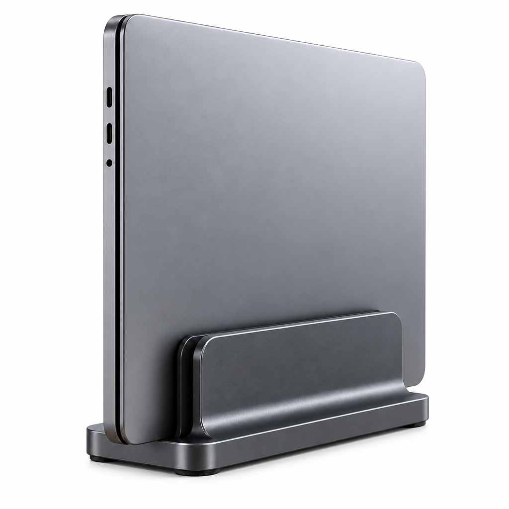 Vertical Laptop Dock Stand - White background