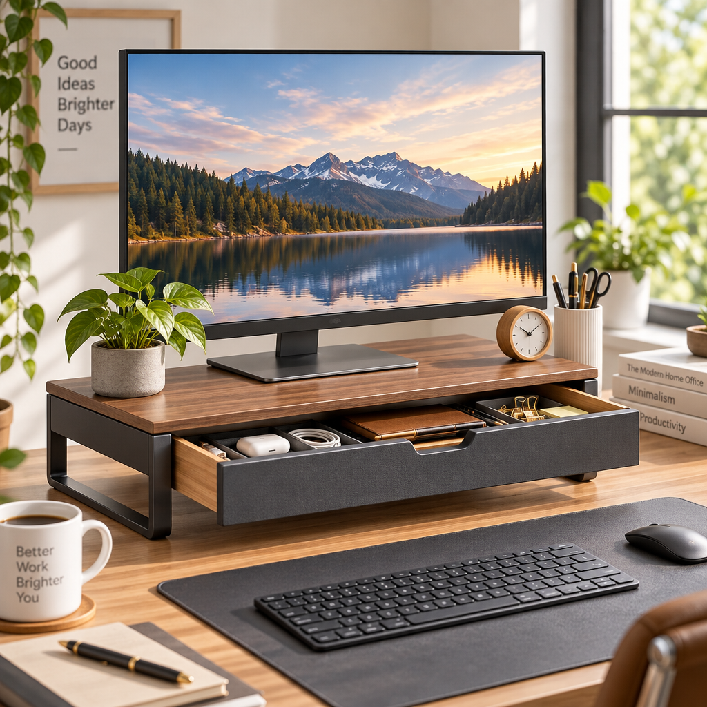 Monitor Stand with Storage Drawer - In-room use