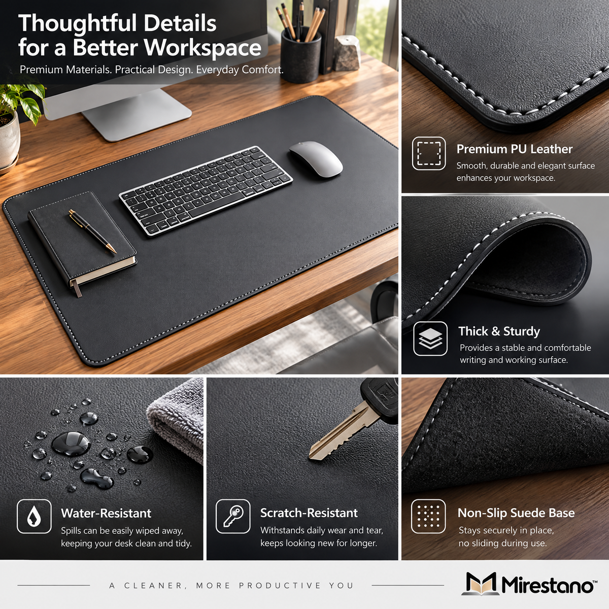Large Leather Desk Mat - Product details
