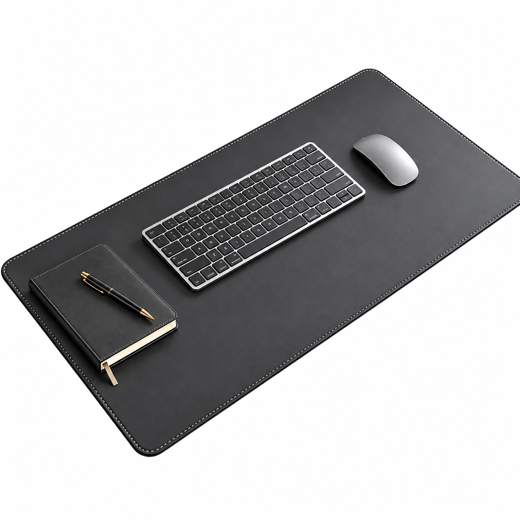 Large Leather Desk Mat - White background